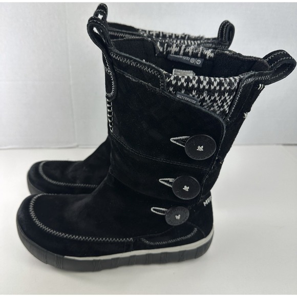 Merrell Tempest High Black Suede Button Boots Winter Warm Snow Women's Size 9 - Picture 2 of 12
